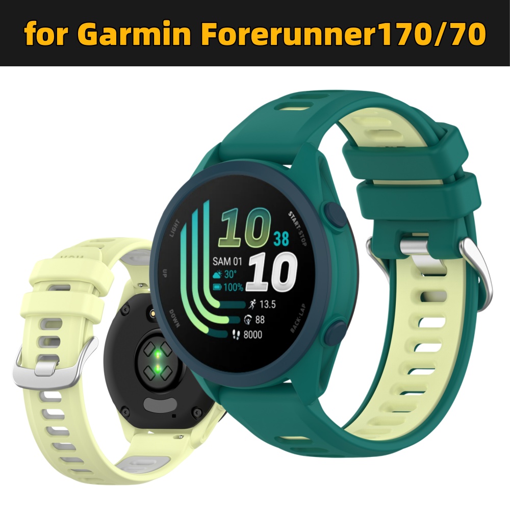Silicone Watch Band 22Mm - 가민 포러너 70/170용 듀얼 컬러 실리콘