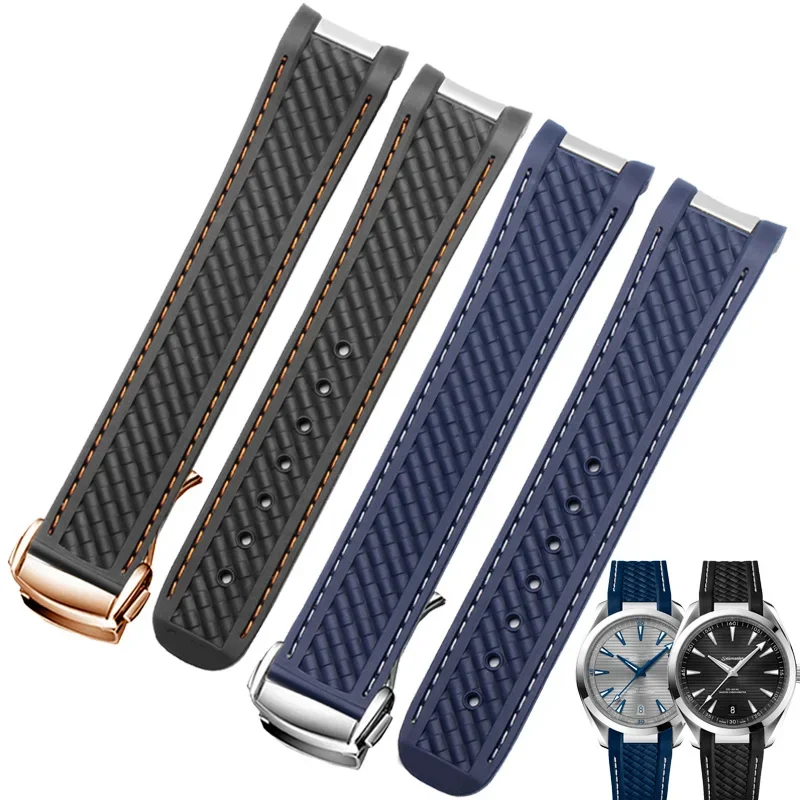Omega Watch Seamaster - 곡선 고무 시계 밴드, 오메가 AT150