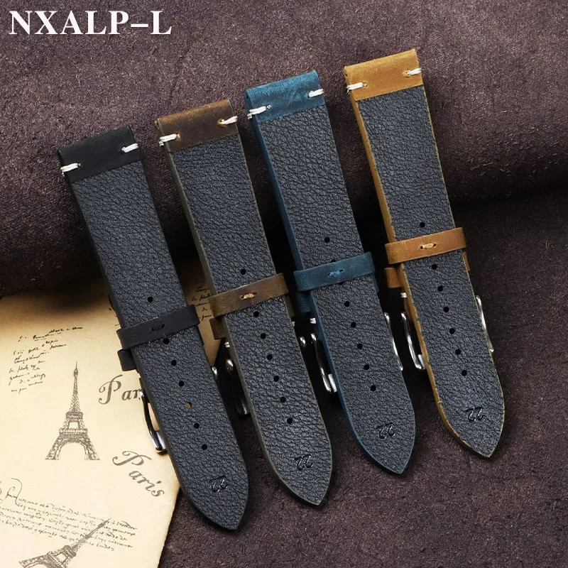 빈티지 오일 왁스 가죽 시계 밴드 18mm 20mm 2 - Nato Strap Nylon 리뷰 및 가격